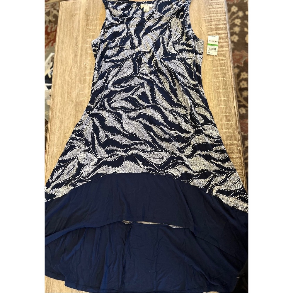Style & Co Navy High Low Tank Dress sz L